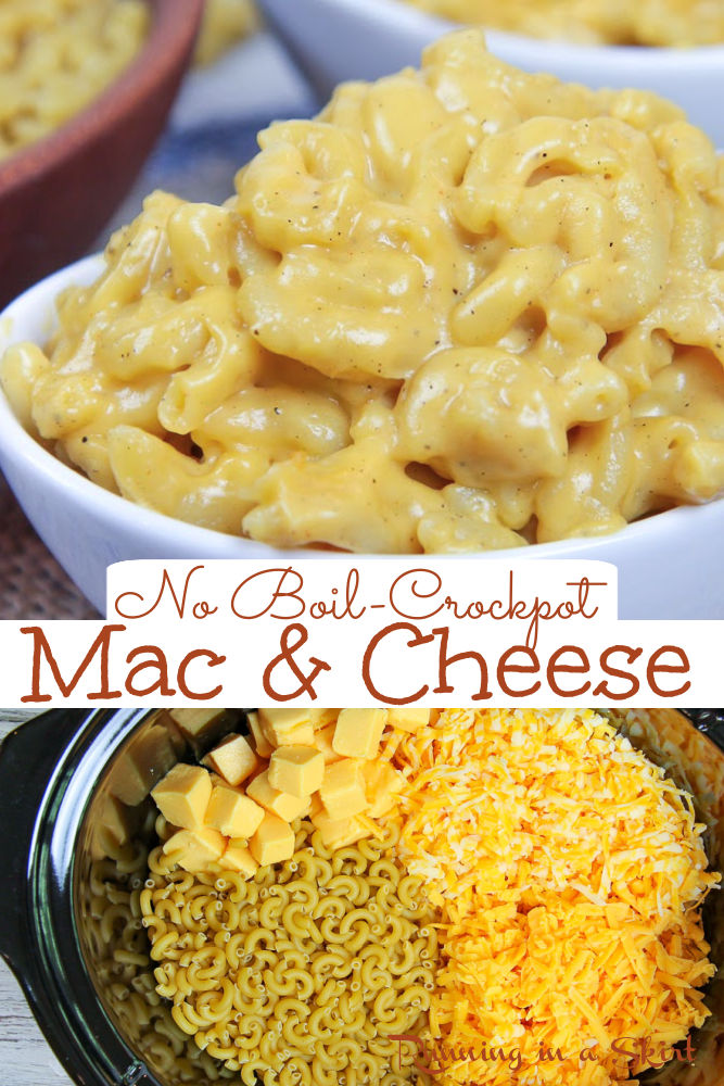 No Boil Crock Pot Mac and Cheese Pinterest Collage.