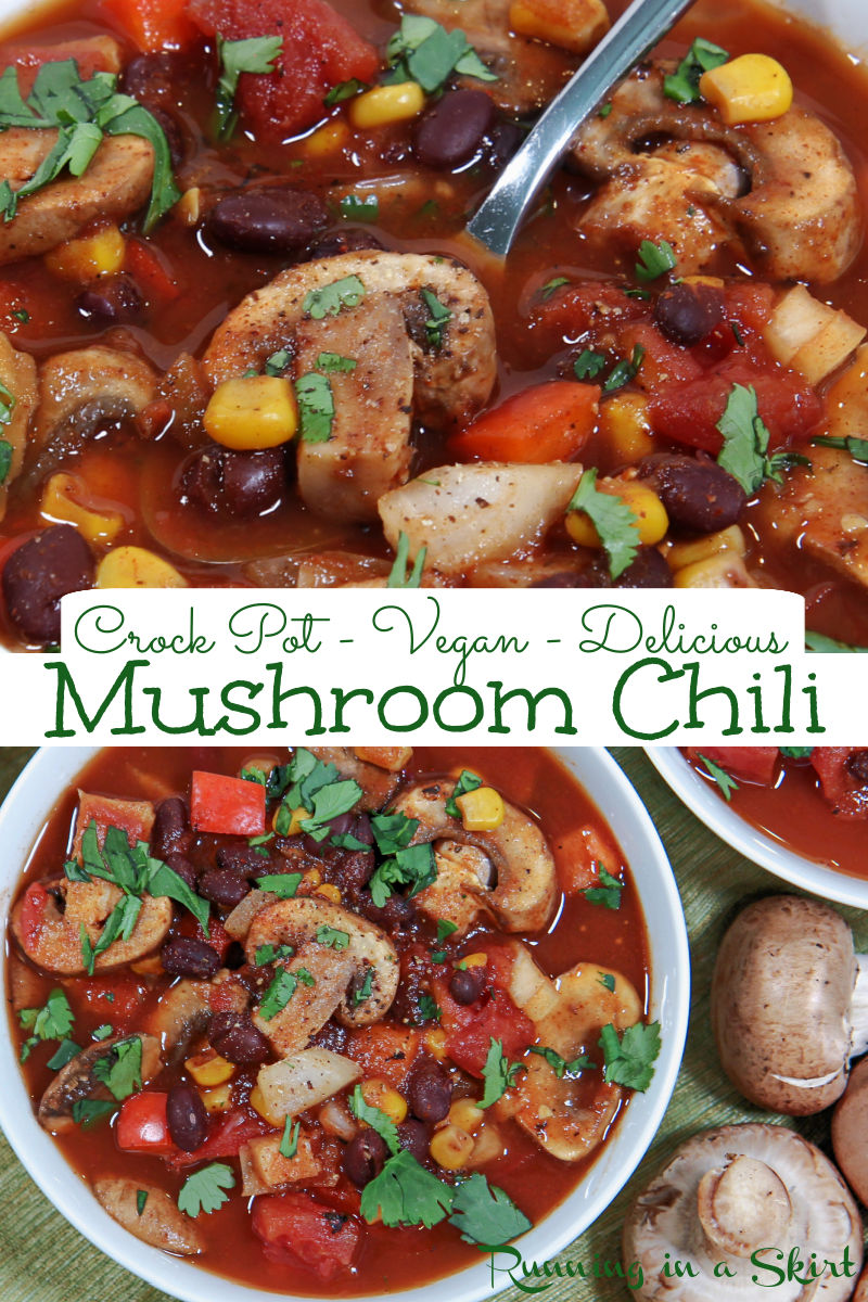 Crock Pot Mushroom Chili via @juliewunder