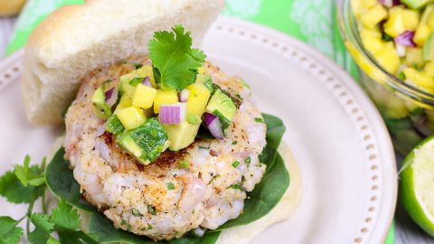 Recipe for Shrimp Burger with Mango Avocado Salsa