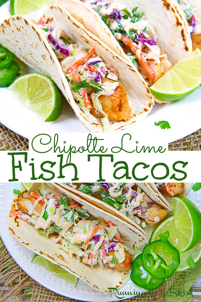 Mahi Mahi Fish Tacos Pinterest collage.