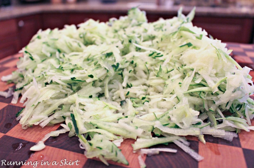 Shredded zucchini is the best thing to do with a giant zucchini.