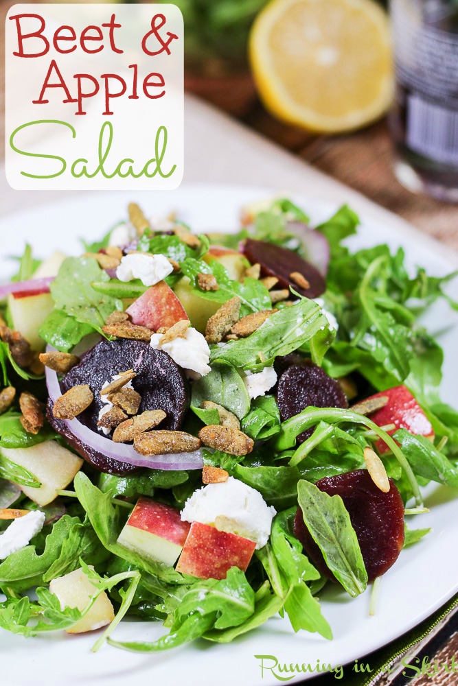 Beet and apple salad recipe with pomegranate dressing / Running in a Skirt