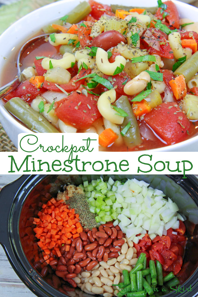Easy Crockpot Minestrone Soup Pinterest Pin