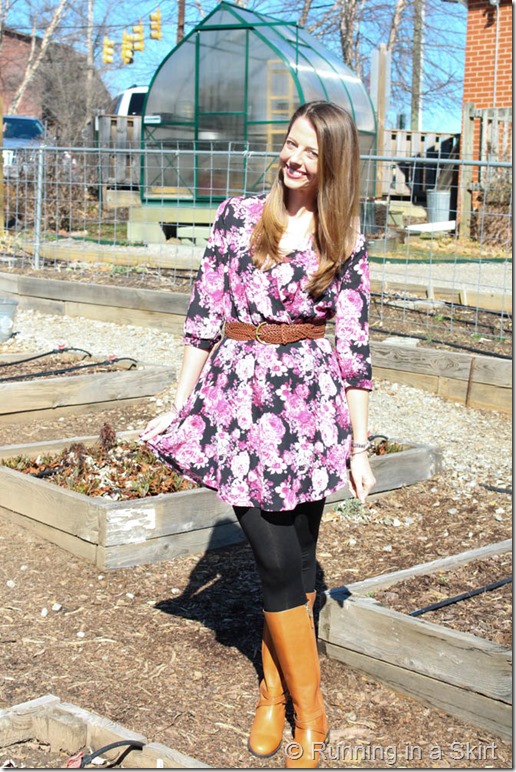Floral Dress with Boots-116-4