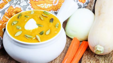 Healthy Crock Pot Butternut Squash Soup recipe / Running in a Skirt
