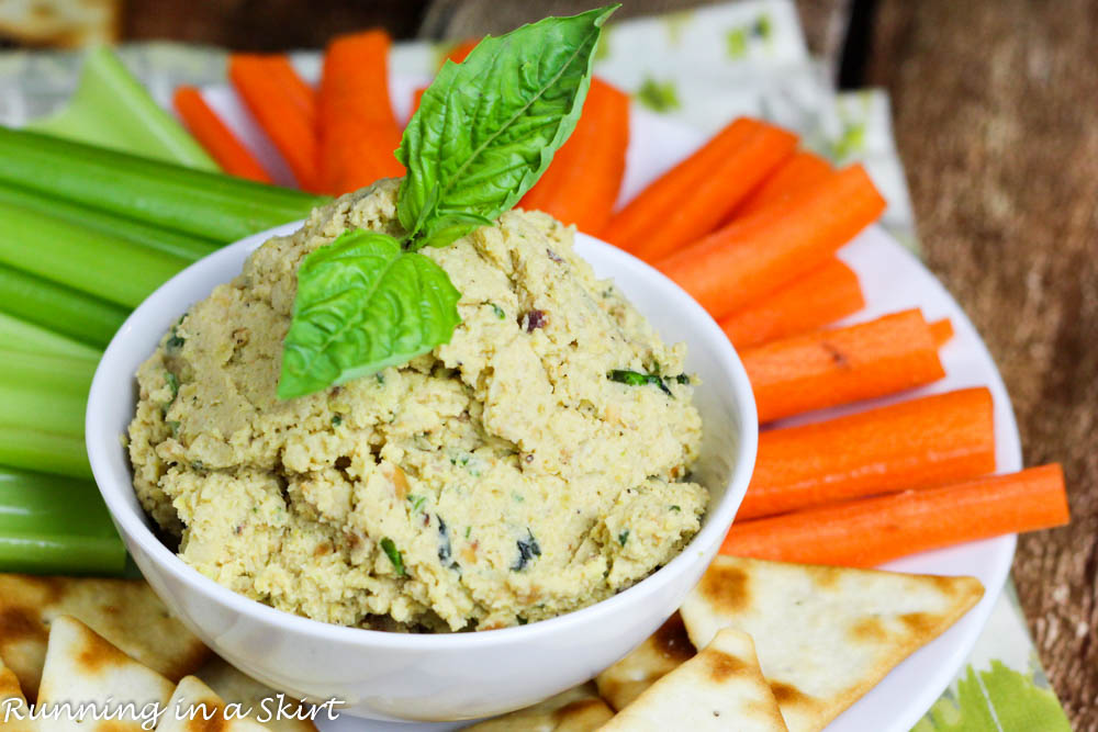 Pistachio Hummus - a delicous twist on humus! Perfect for a dip or sandwich/ Running in a Skirt