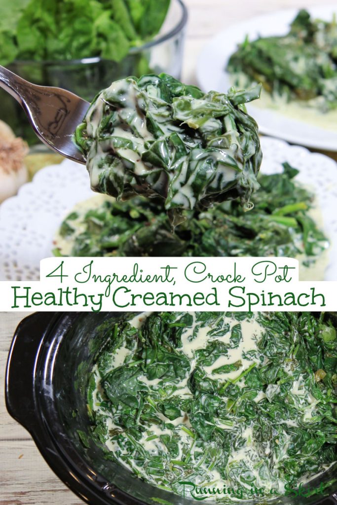 Low Fat Crock Pot Creamed Spinach Pin