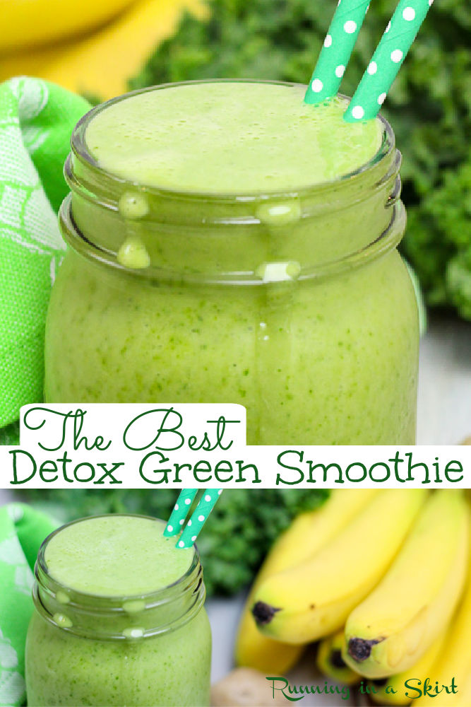 Green Detox Smoothie blog pin collage