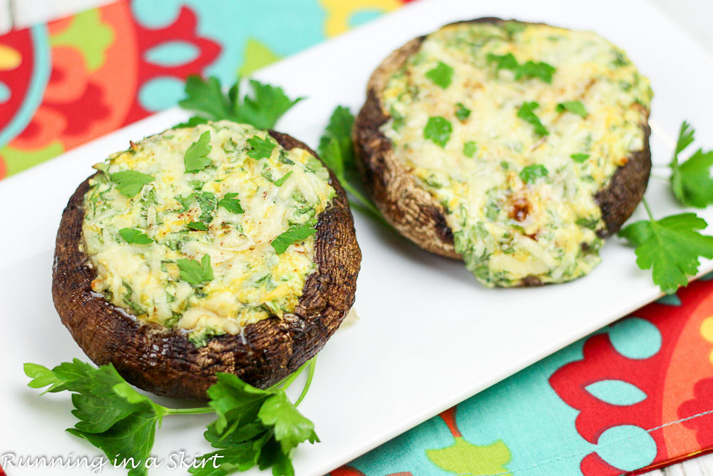 Stuffed Portobello Mushrooms on a plate.