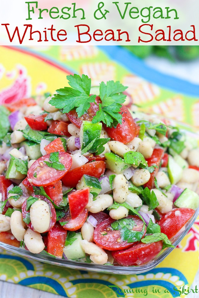 Vegan White Bean Salad recipe for Pinterest