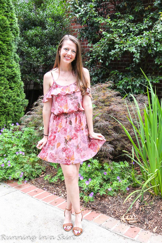 Pink Summer Dress / Running in a Skirt