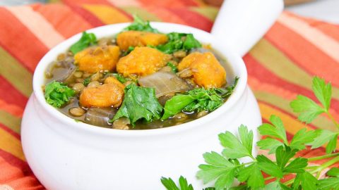 Crock Pot Lentil Sweet Potato Soup recipe / Running in a Skirt