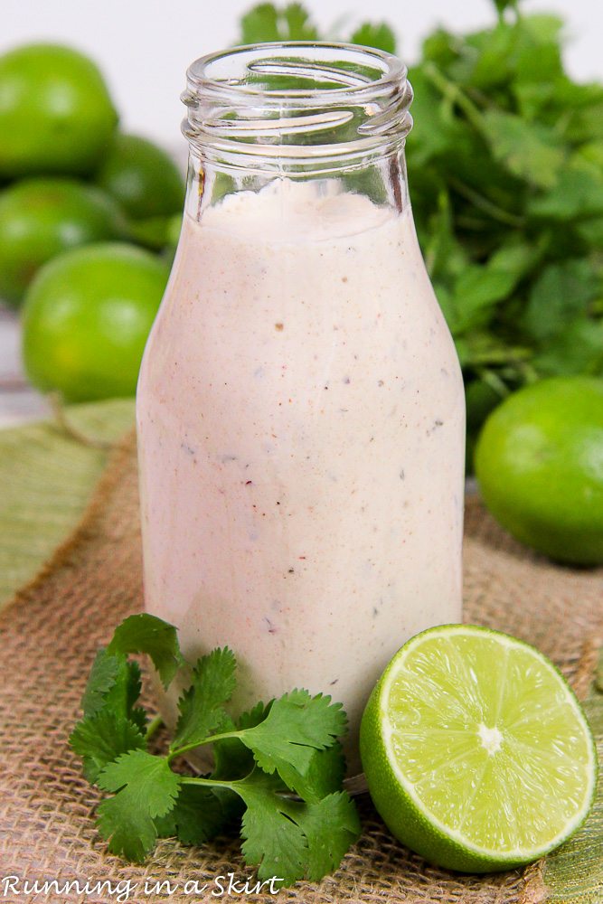 Greek Yogurt Healthy Chipolte Lime Ranch Dressing recipe / Running in a Skirt