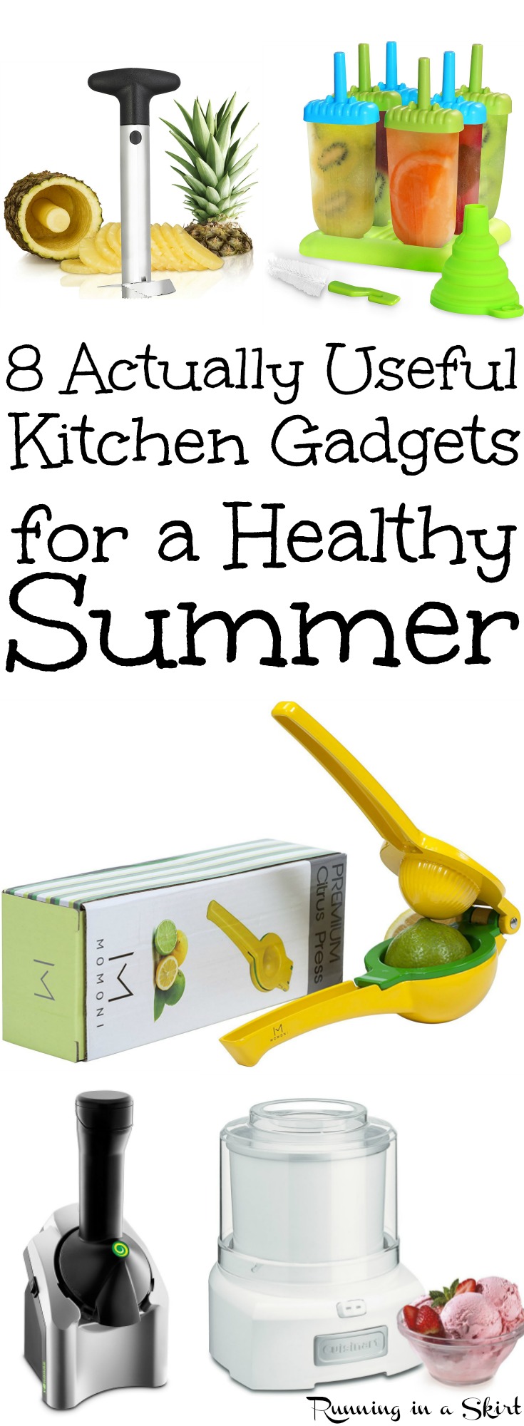 8 Actually Useful Must Have Summer Kitchen Gadgets and Gizmos. Unique and useful ways to fill your cabinets with the best awesome accessories to help you cook healthy. Amazing, clever and handy ideas / products for life and cooking.. for Men or for Moms. Great gifts for cooks!/ Running in a Skirt via @juliewunder