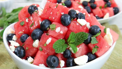 Watermelon Blueberry Salad with Feta