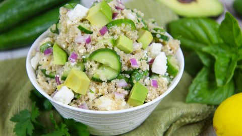 Cucumber Avocado Simple Quinoa Salad