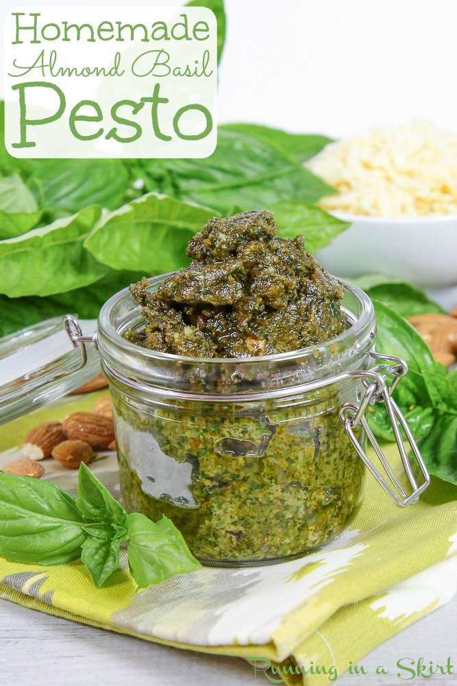 Almond Pesto pinterest pin.