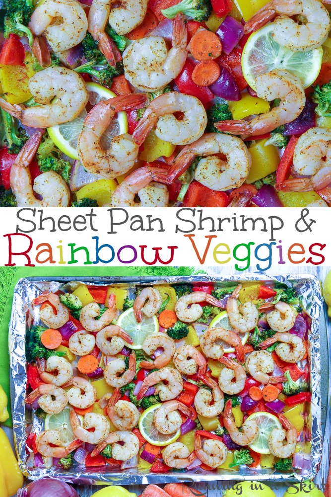 Sheet Pan Shrimp and Vegetables recipe pinterest collage.