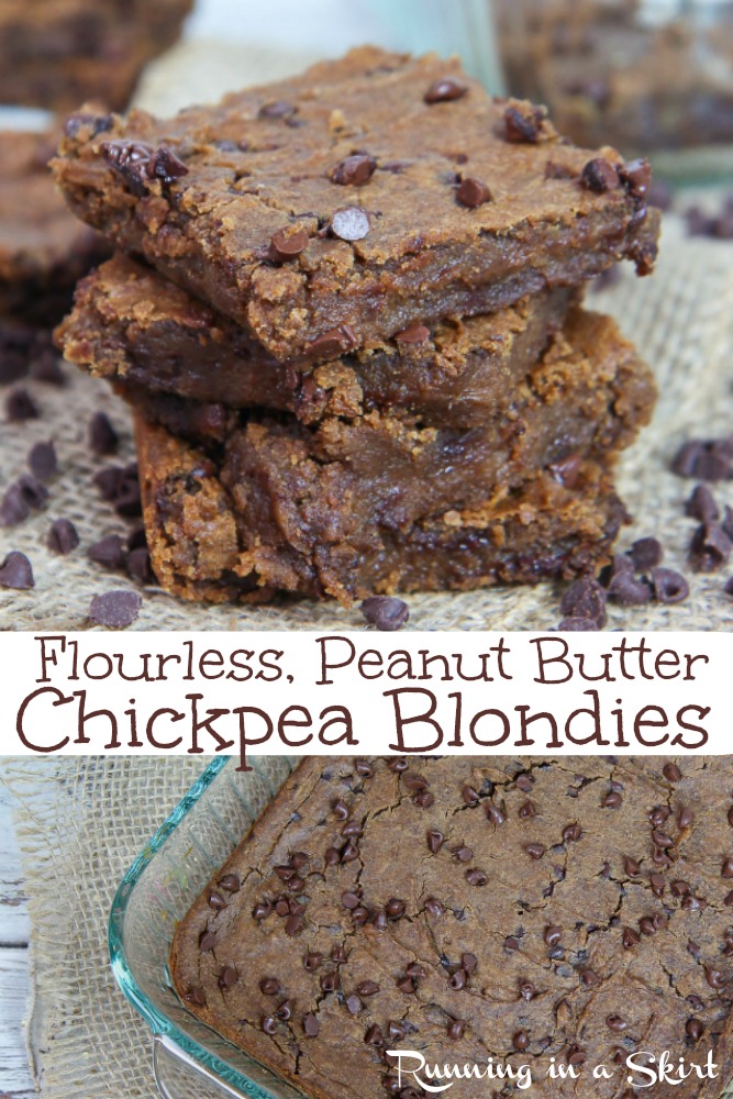 Peanut Butter Chocolate Chickpea Blondies pinterest pin