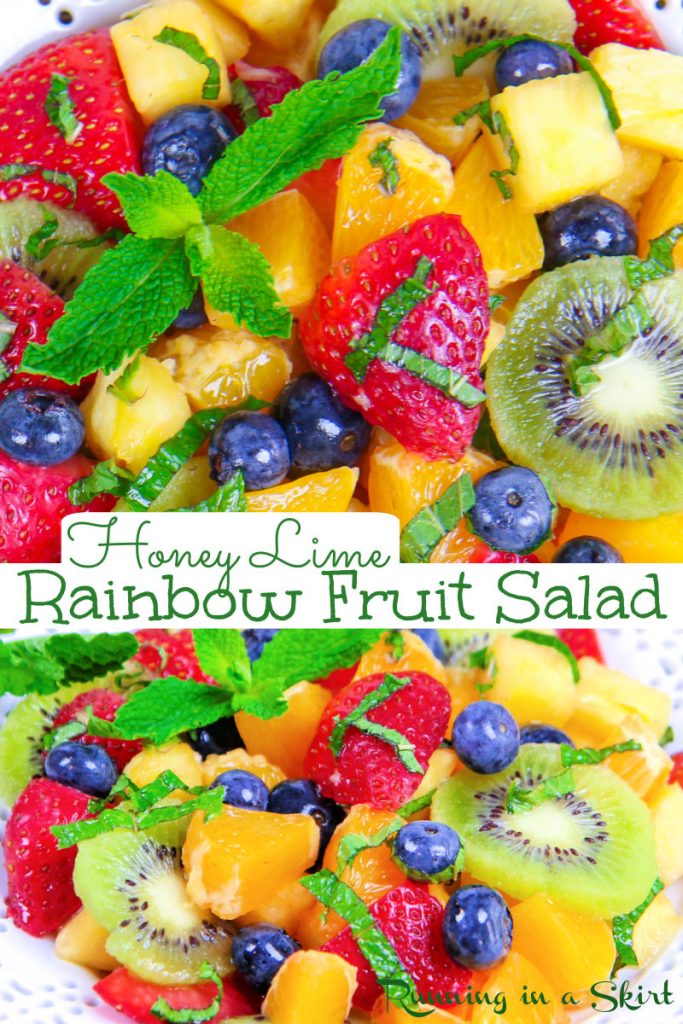 Rainbow Fruit Salad Honey Lime Pinterest Collage