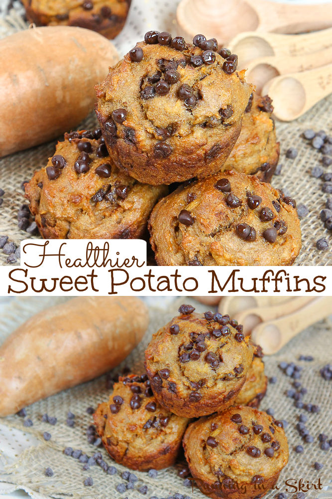 Sweet Potato Muffins with chocolate chips Pinterest Pin