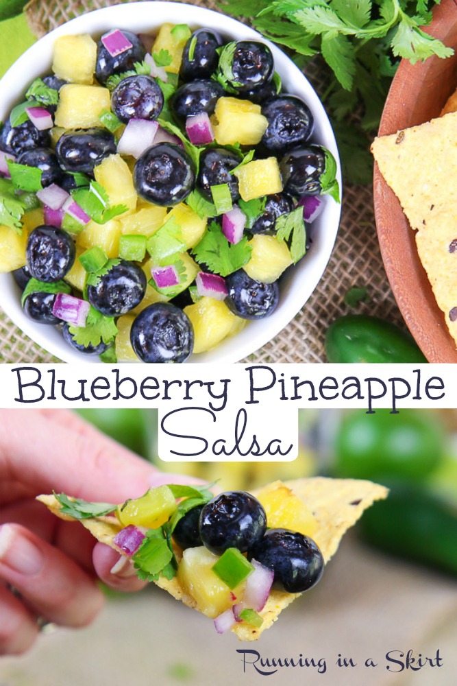 Easy Blueberry Salsa recipe pinterest pin.