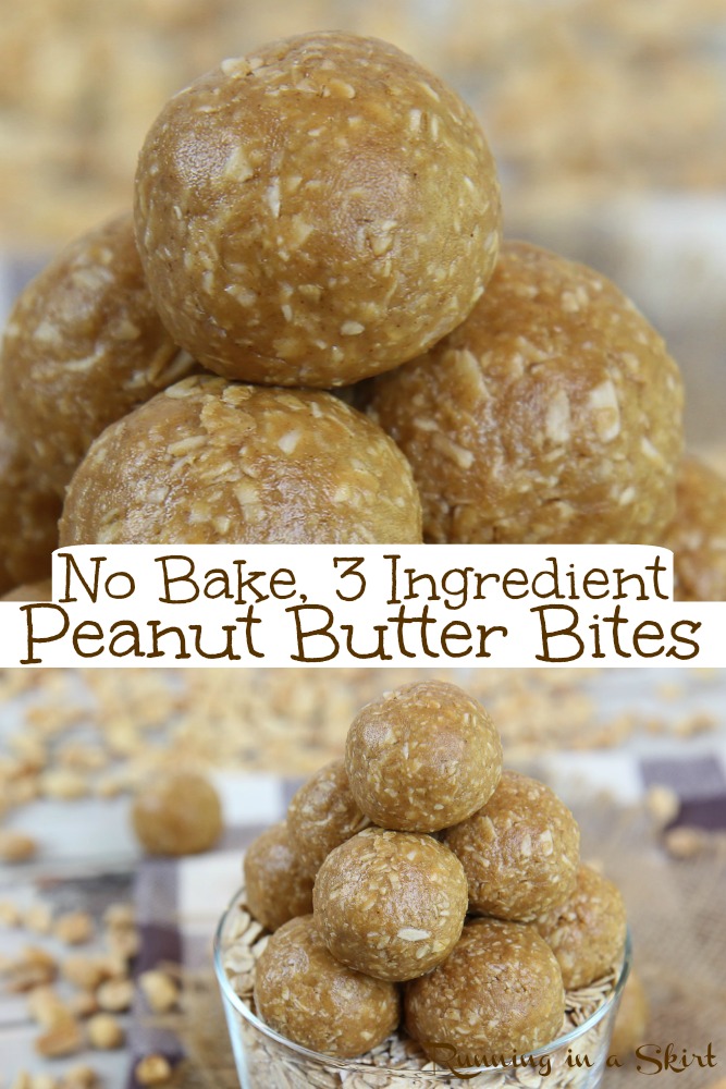Pinterest pin for No Bake Peanut Butter Oatmeal Balls