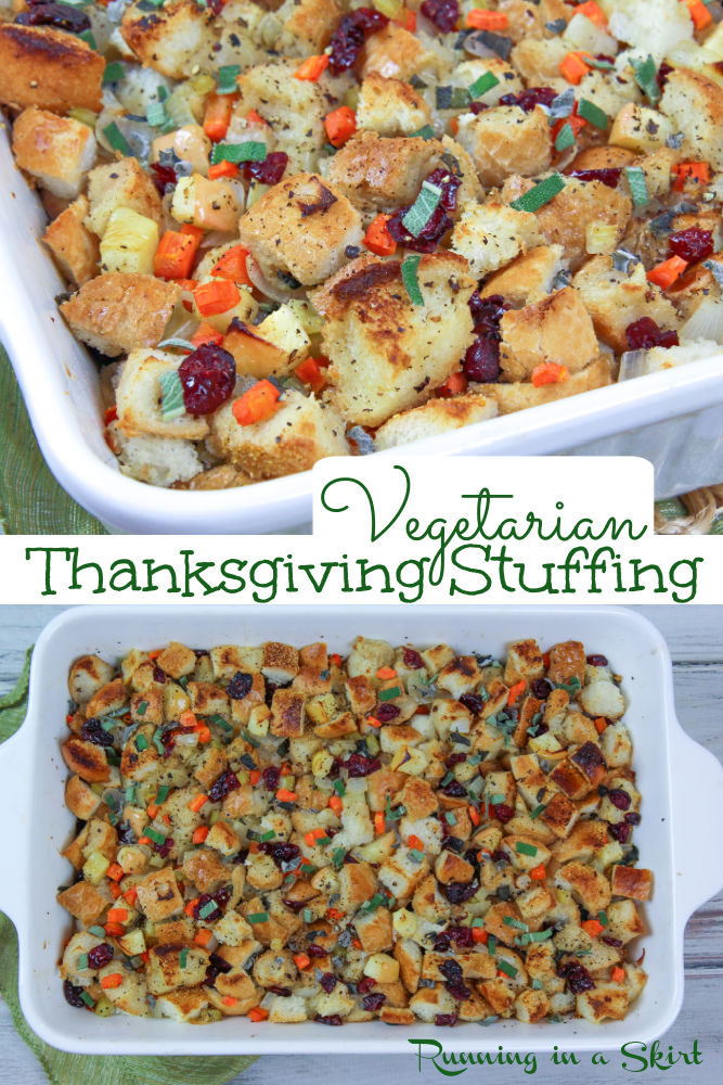 Vegetarian Stuffing recipe Pinterest collage