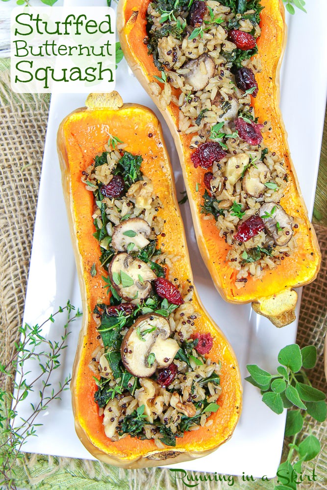 Vegetarian Stuffed Butternut Squash Pinterest pin