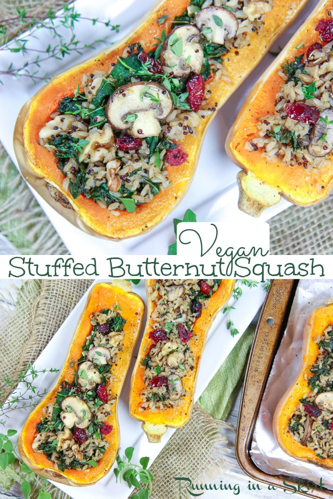 Vegetarian Stuffed Butternut Squash Pinterest collage