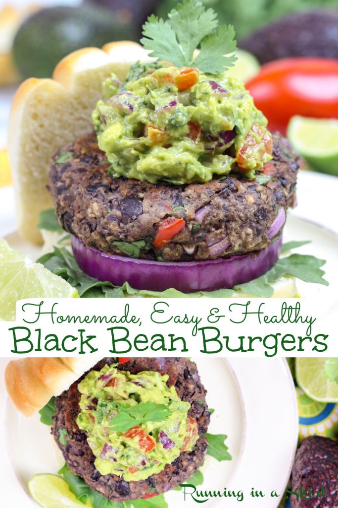 Southwest Black Bean Burgers recipe Pin collage