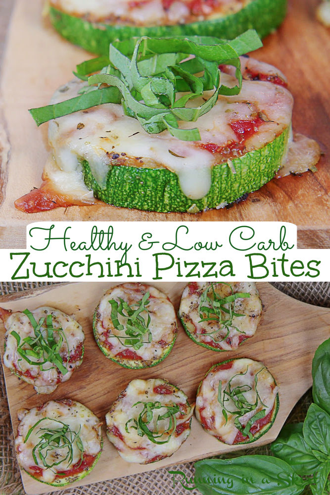 Pinterest collage for Zucchini Pizza Bites