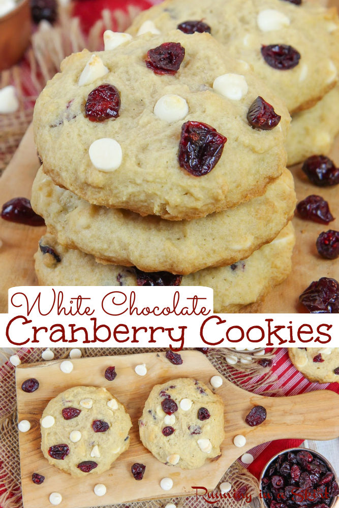White Chocolate Cranberry Cookies Pinterest collage