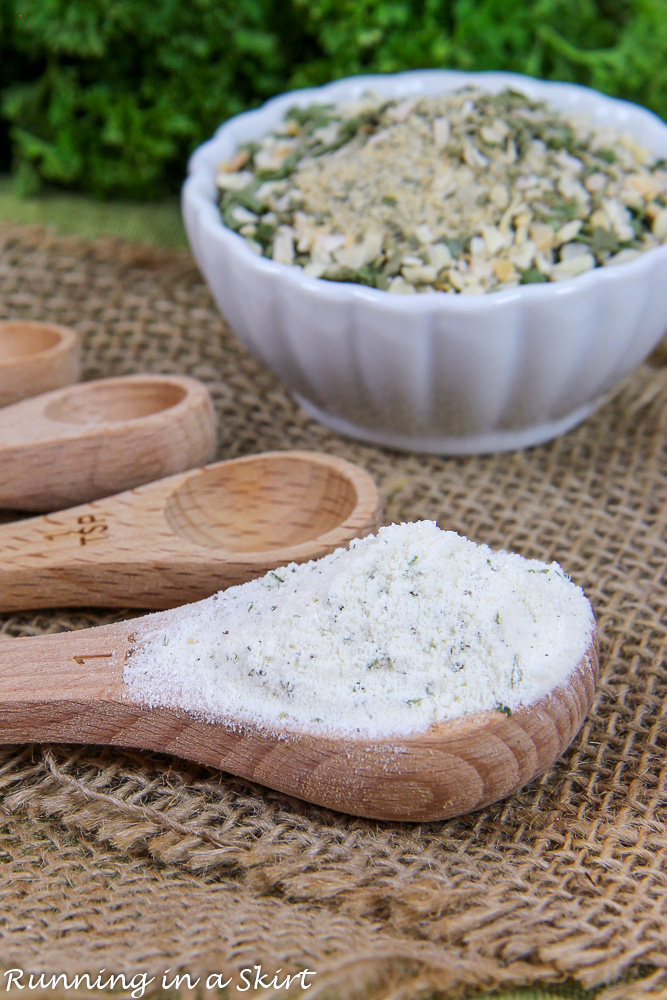 Closeup of the mix with dried buttermilk.