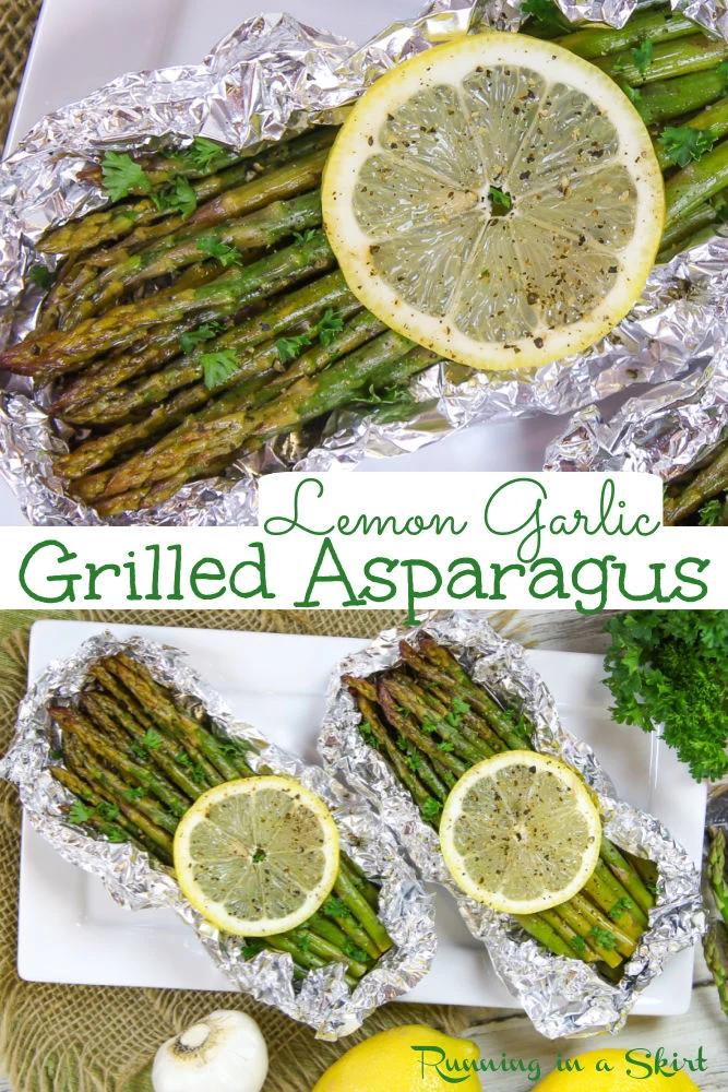 Grilled Asparagus in Foil pinterest collage.