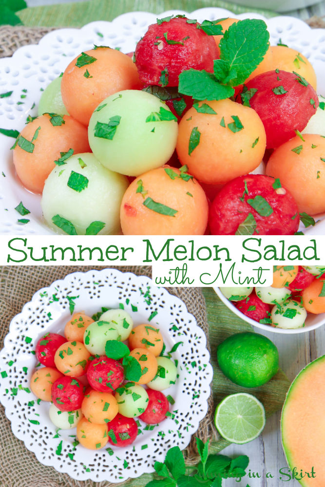 Melon Salad with Mint Pinterest Collage