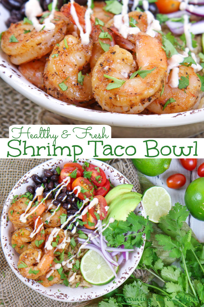 Shrimp Taco Bowls Pinterest Pin Collage