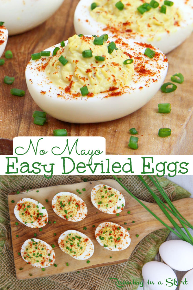 Greek Yogurt Deviled Eggs No Mayo Pinterest Collage