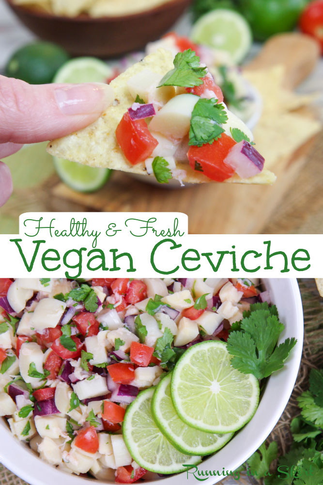 Vegan Ceviche recipe Pinterest Collage