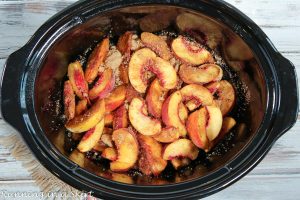 Crock Pot Peach Cobbler with Cake Mix process photo