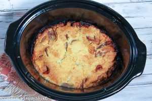 Crock Pot Peach Cobbler with Cake Mix process photo