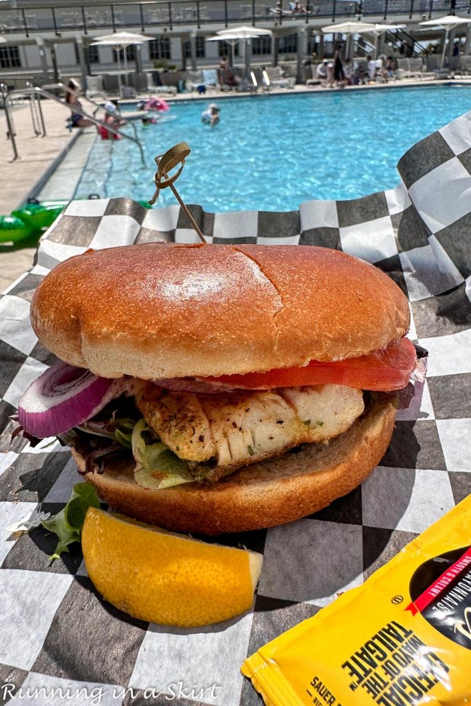 Watercolor Grill Fish Sandwich 