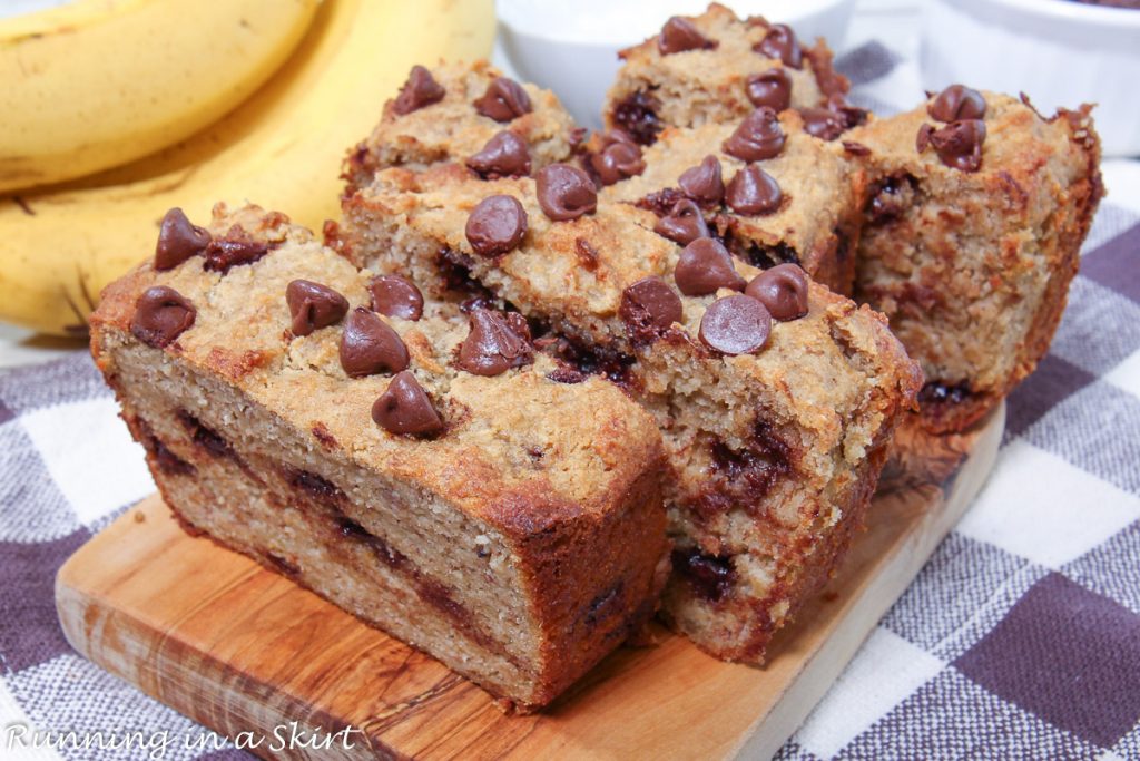 Cottage Cheese Banana Bread sliced.