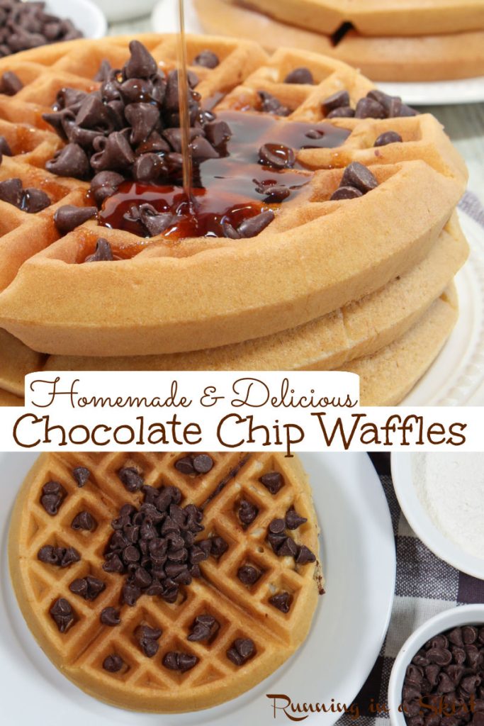 Chocolate Chip Waffle recipe Pinterest Pin