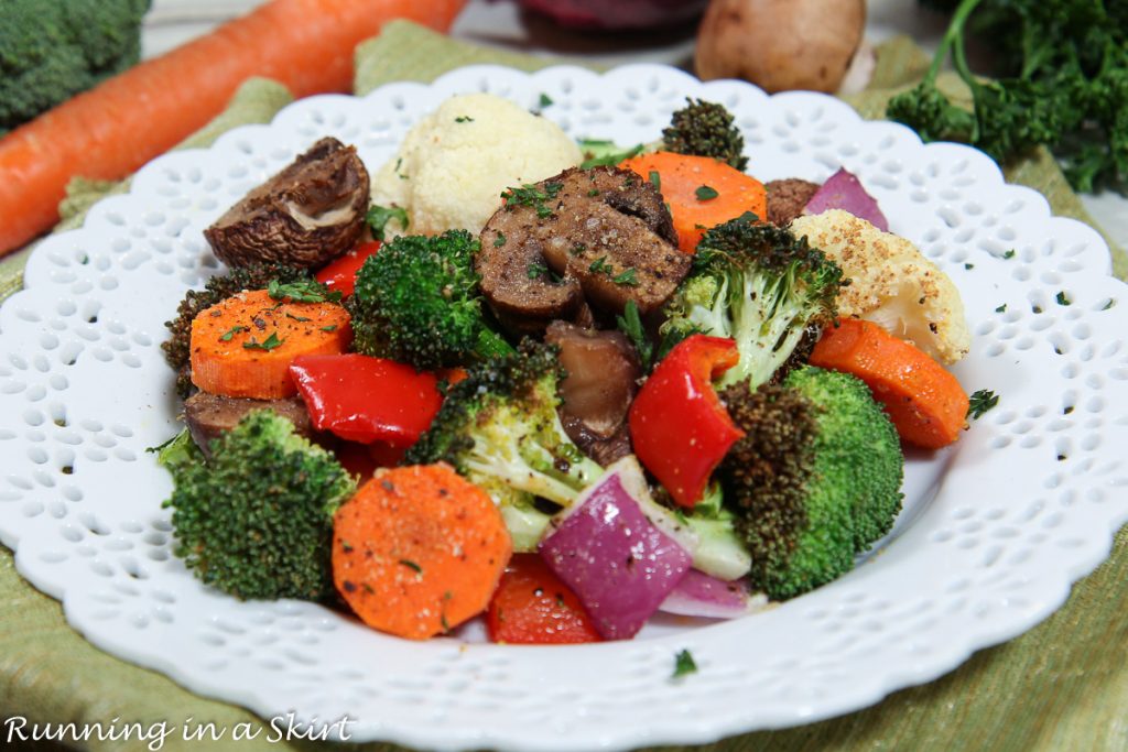 Air Fryer Roasted Vegetables on a plate.