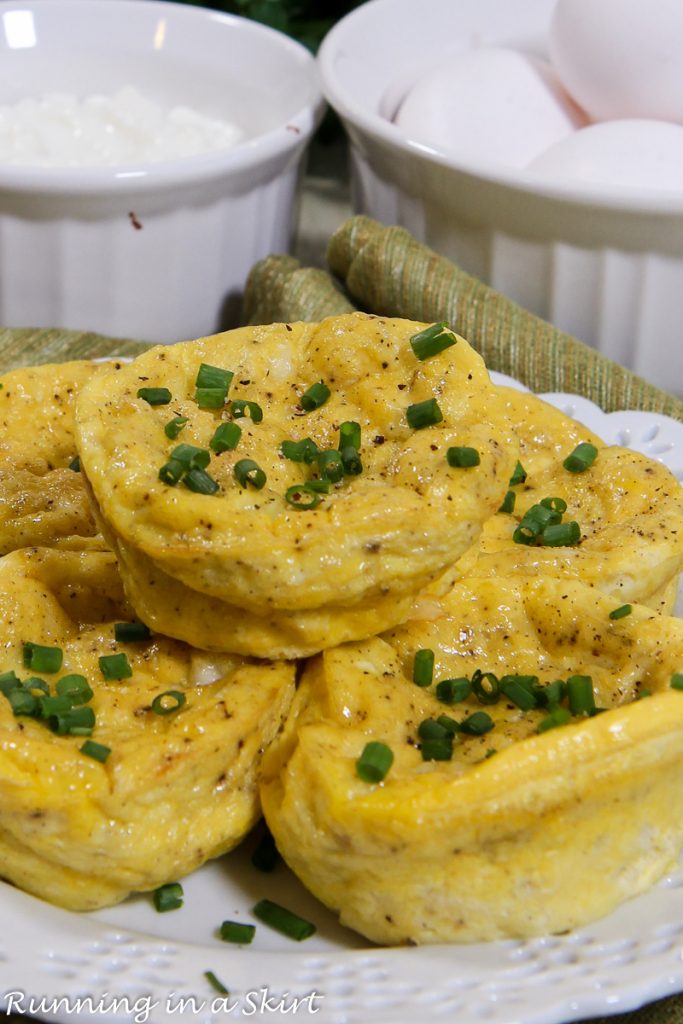 Egg Bites with Cottage Cheese on a plate.