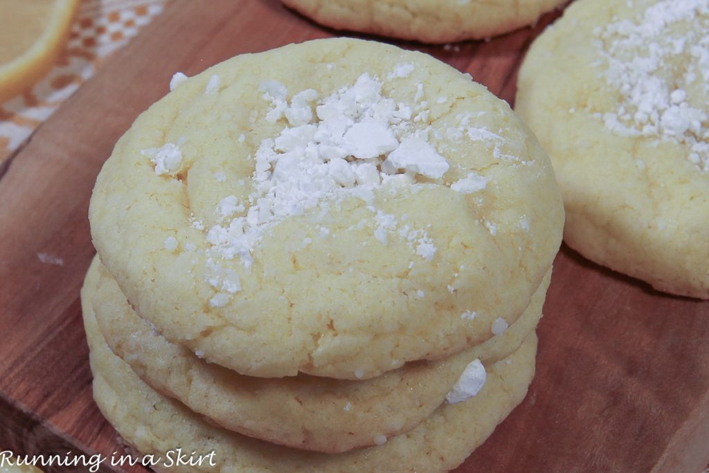 Lemon Cake Mix Cookies on a plate