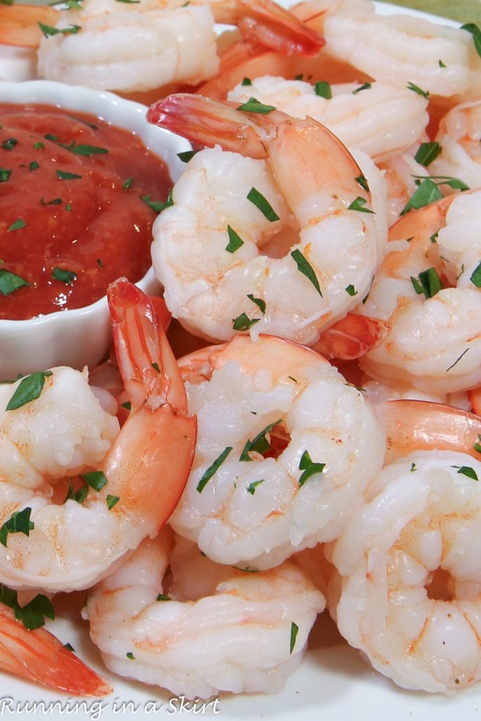 Boiled Shrimp recipe close up.