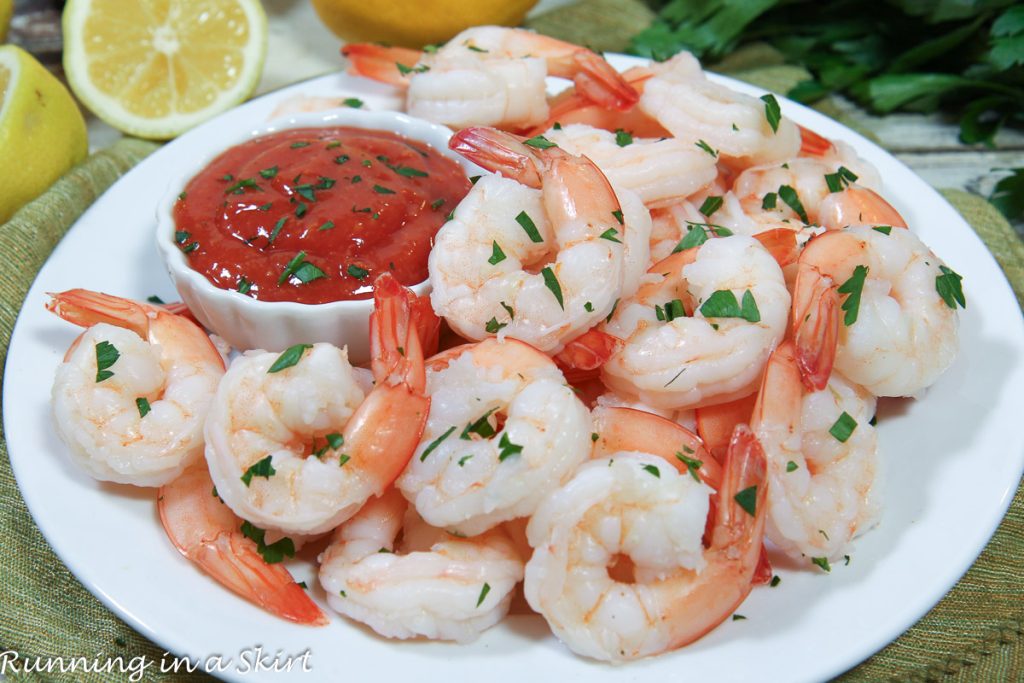 Boiled Shrimp recipe on a plate.