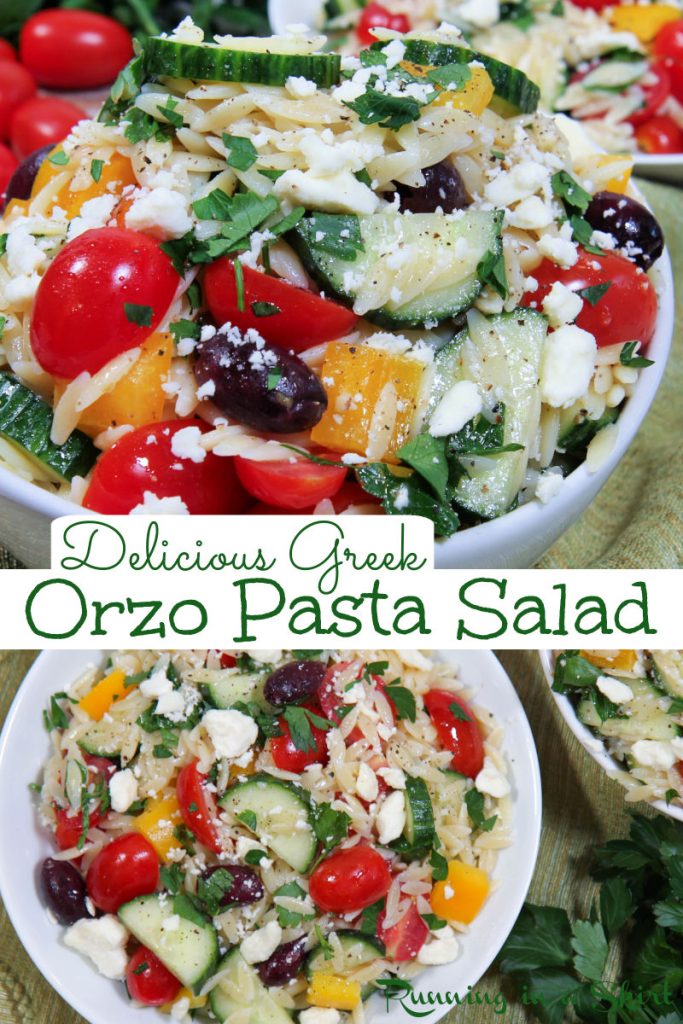 Greek Orzo Pasta Salad Pinterest Pin